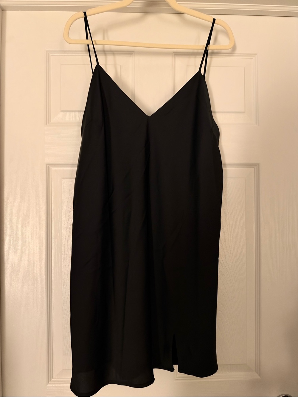 a new day Black Slip Mini Dress with Spaghetti Straps